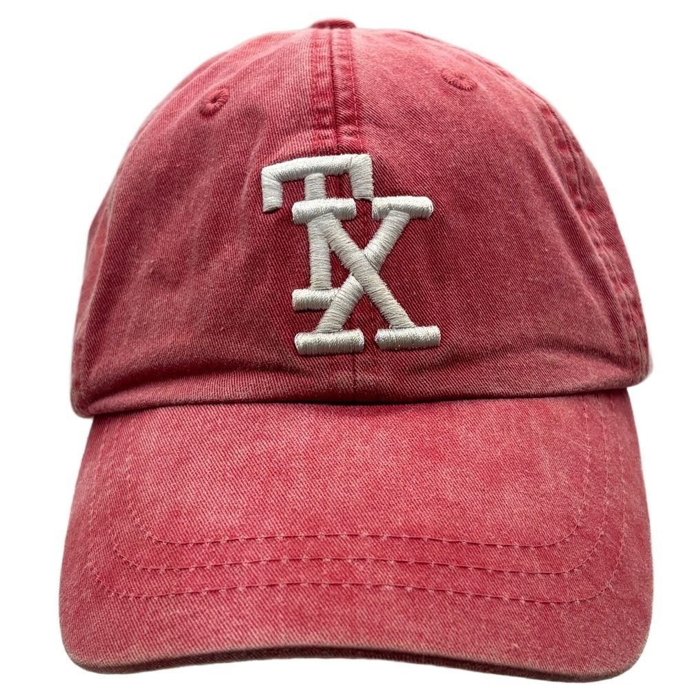 Adams Barefoot TX Embroidered Adjustable Dad Hat Cap Red Cotton